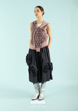 Maroon Patterned Knotted Vest