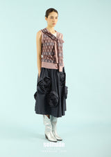 Maroon Patterned Knotted Vest