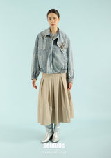 Embroidered Denim Zip Jacket