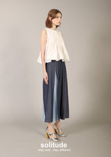 White Pleated Sleeveless Top