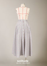 Long Grey Pattern Woven Skirt