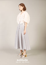 Long Grey Pattern Woven Skirt