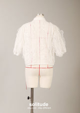 Short Sleeve White Lace Trim Shirt