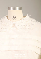 White Embellished Collar Top