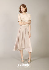 Beige Pleated Skirt