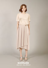 Beige Pleated Skirt