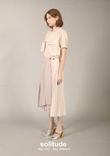 Beige Pleated Skirt