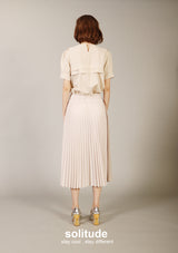 Beige Pleated Skirt