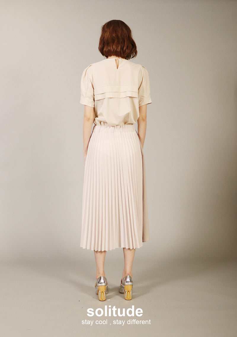 Beige Pleated Skirt