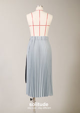 Navy Pleated Skirt