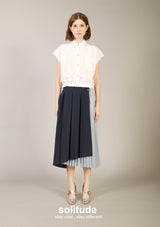 Navy Pleated Skirt