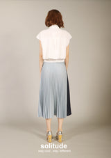 Navy Pleated Skirt