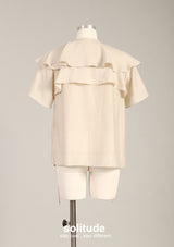 Beige Ruffles Woven Top