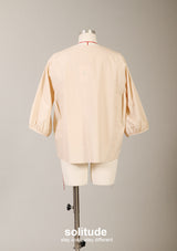 Beige Ruffles Woven Top