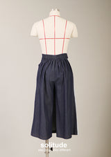 Long Navy Denim Culottes