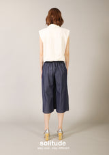 Long Navy Denim Culottes