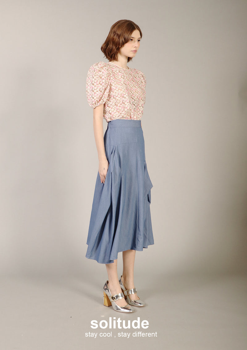 Light Blue 3D Cut Skirt