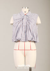 Bubble Striped Sleeveless Shirt