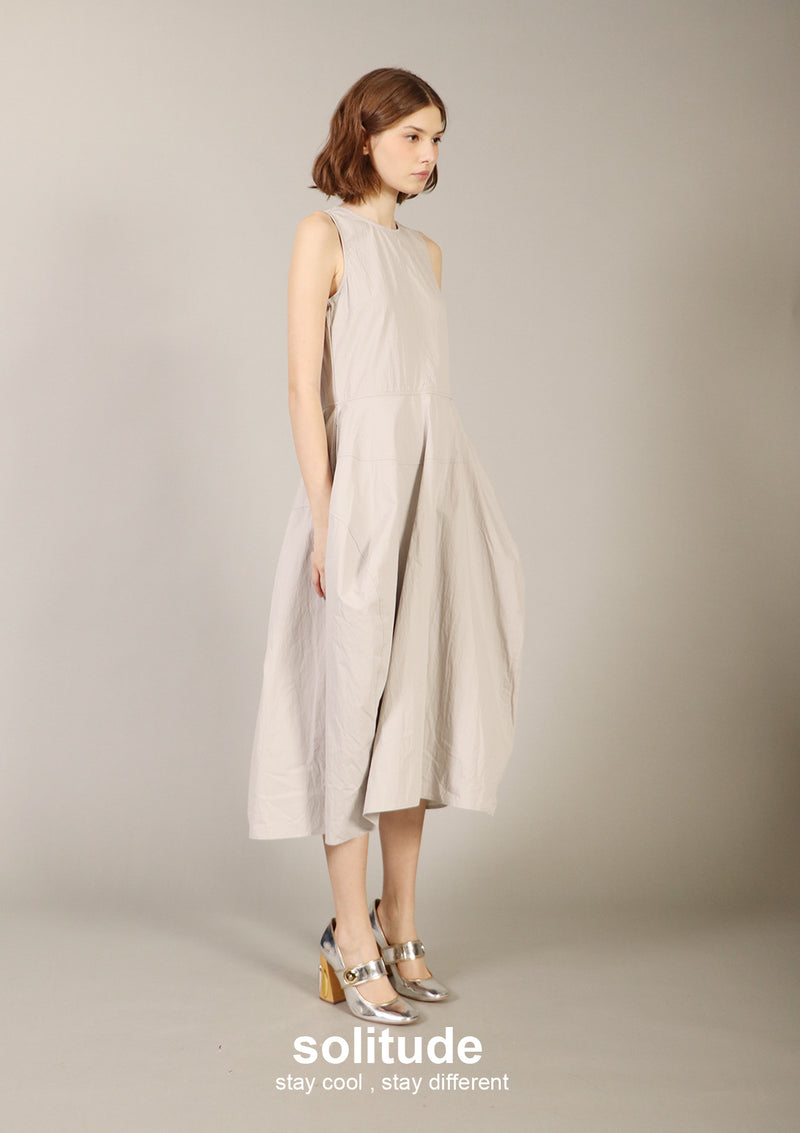 Grey 3D Cut Woven Dress