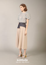 Denim Wasit Front Wide Leg Pants