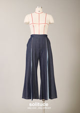 Unwashed Denims Wide Leg Pleated Pants