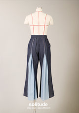 Unwashed Denims Wide Leg Pleated Pants