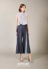 Unwashed Denims Wide Leg Pleated Pants