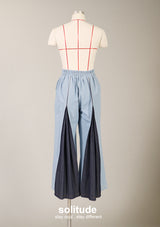 Light Washed Denims Wide Leg Pleated Pants