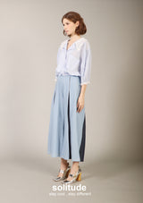 Light Washed Denims Wide Leg Pleated Pants