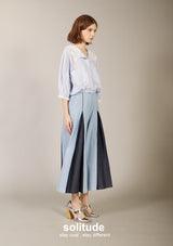 Light Washed Denims Wide Leg Pleated Pants