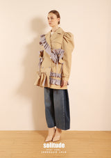 Oversized Ruffles Trimmed Coat