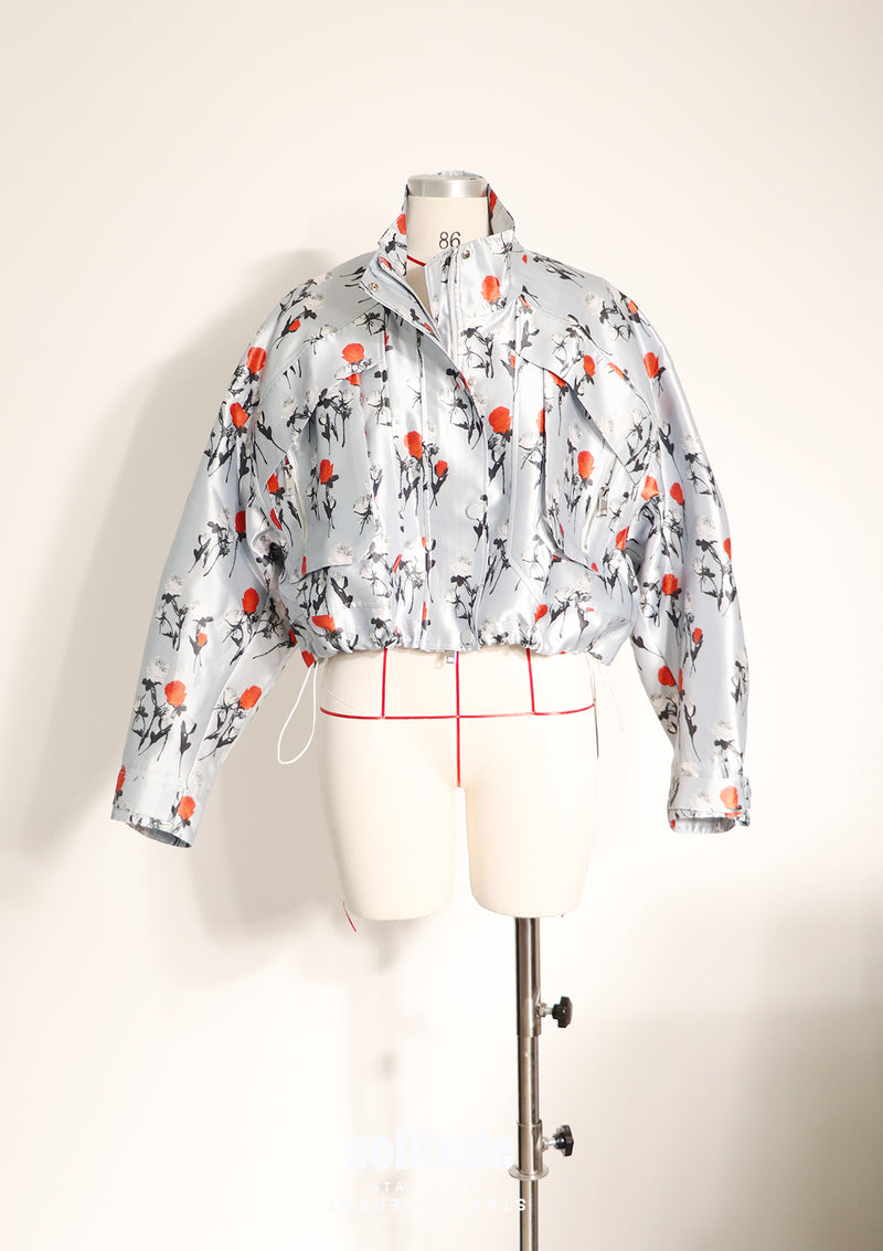 Floral Printed Zip Up Jacket