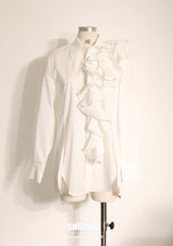 White Long Ruffles Shirt