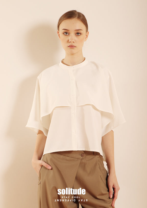 White Cloak Cut Blouse