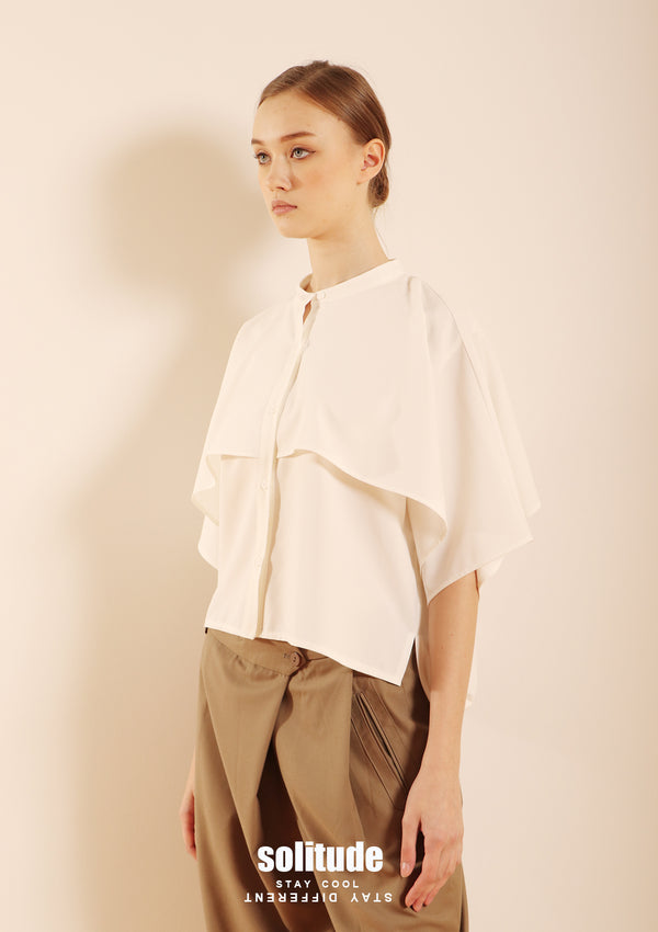 White Cloak Cut Blouse