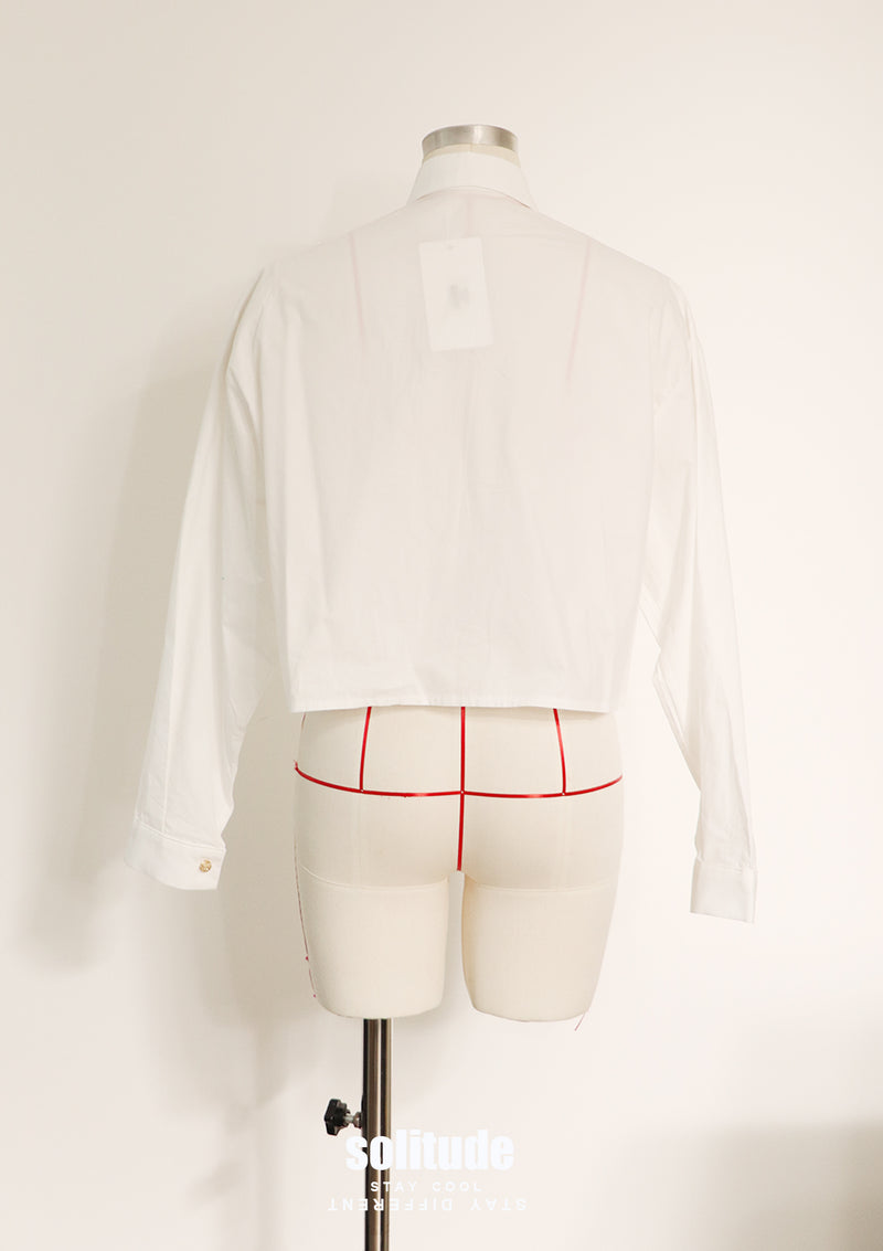 White Ruffles Cropped Shirt