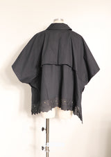 Navy Lace Trimmed Cape