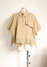 Khaki Lace Trimmed Cape