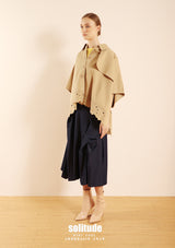 Khaki Lace Trimmed Cape