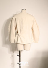 White Boxy Woven Jacket