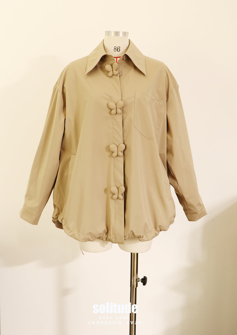 Khaki Drawstring Coat