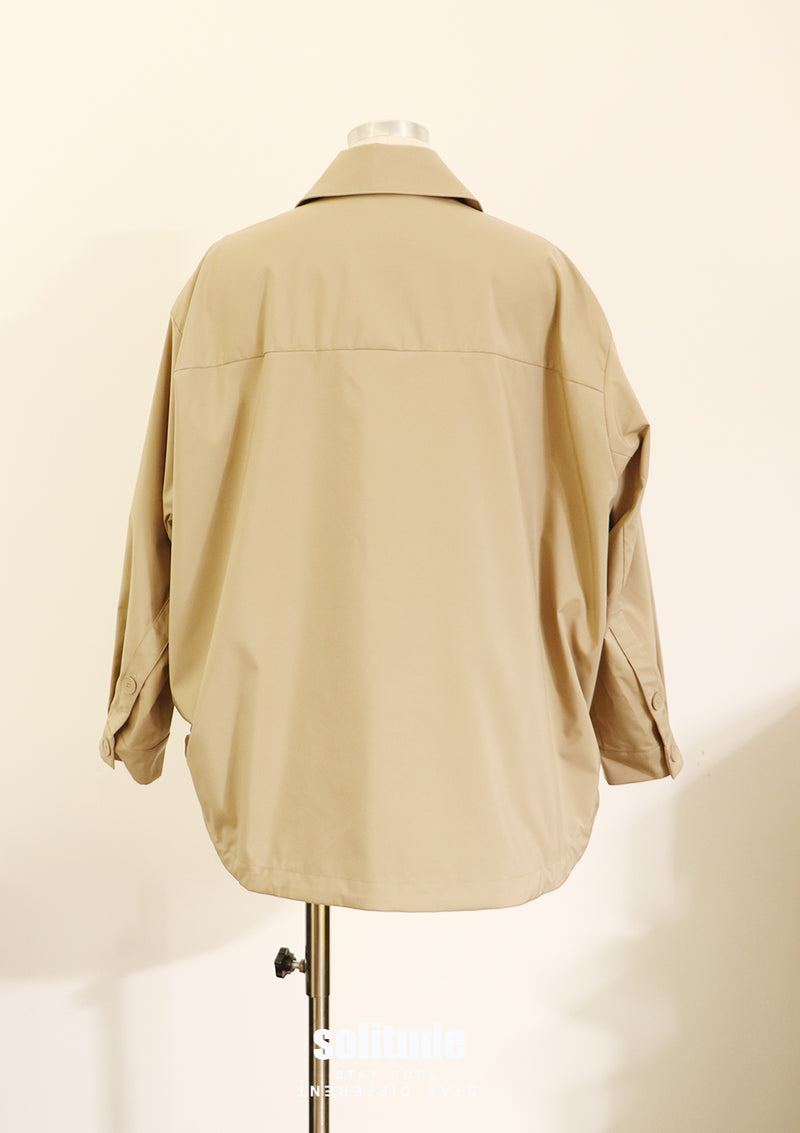 Khaki Drawstring Coat