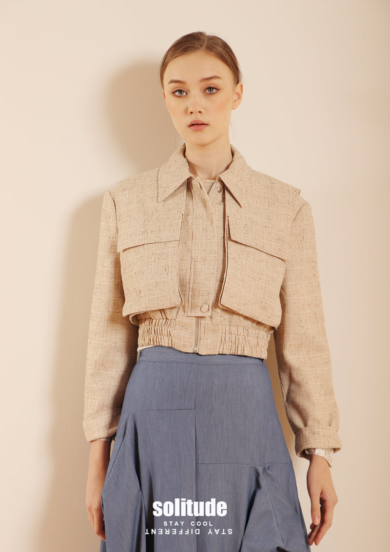 Duble Pockets Cropped Jacket