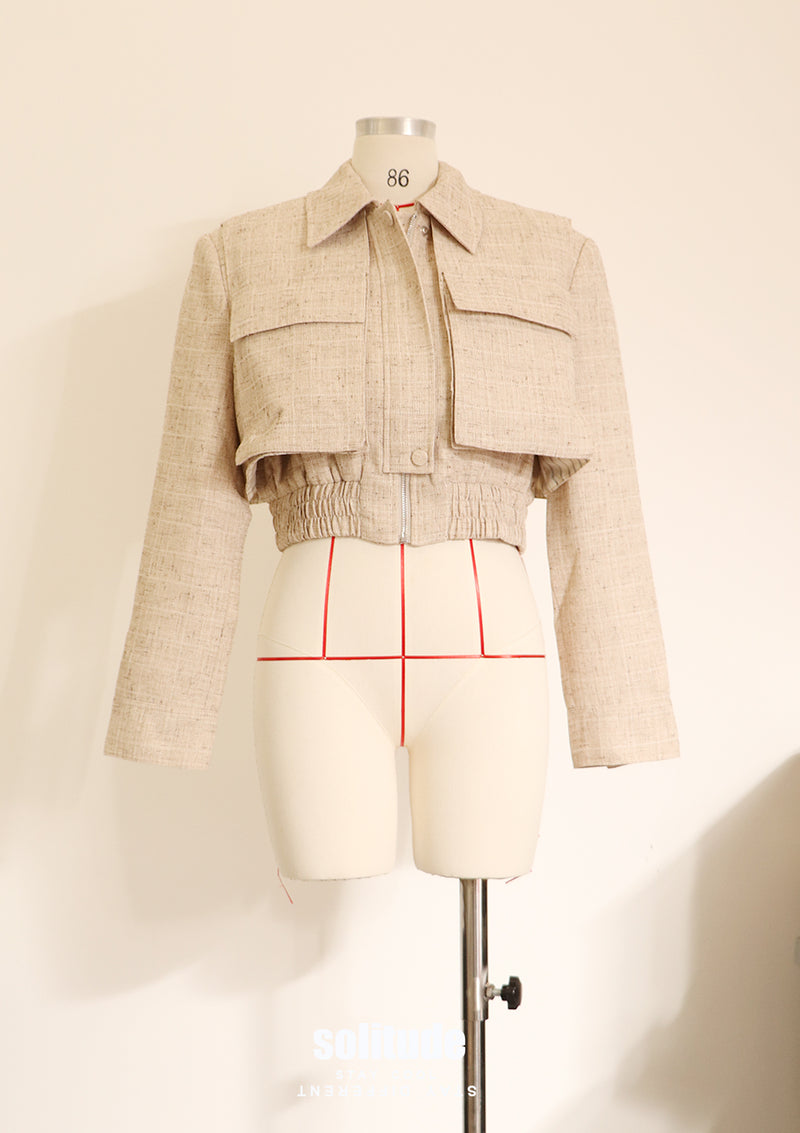 Duble Pockets Cropped Jacket