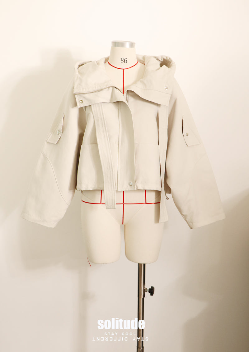 Oversize Cropped Nylon Jacket