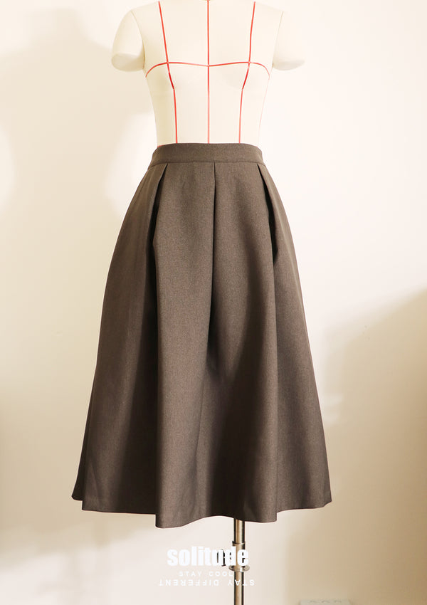 Charcoal Pleated Skirt