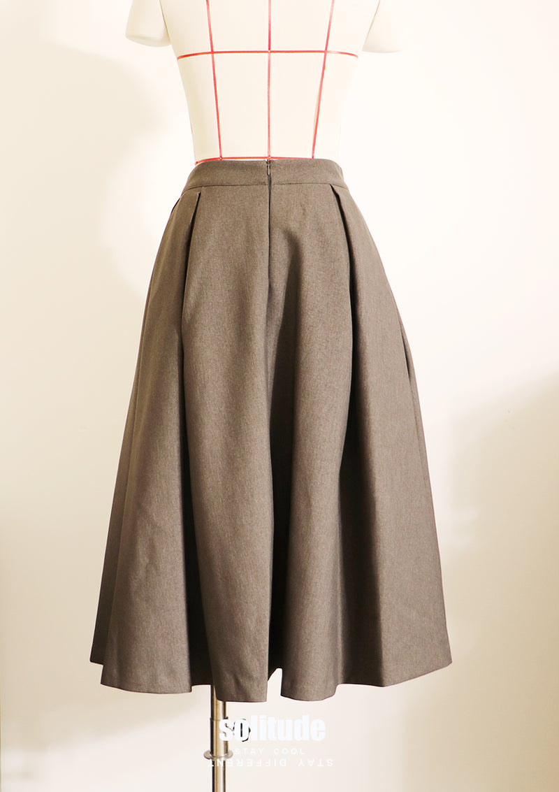 Charcoal Pleated Skirt