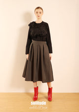 Charcoal Pleated Skirt