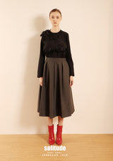 Charcoal Pleated Skirt