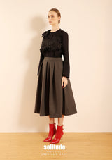 Charcoal Pleated Skirt